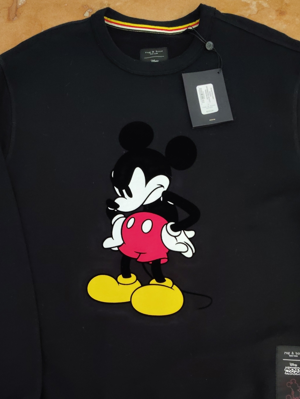 Black Sweatshirt with Red & Yellow Mickey Print